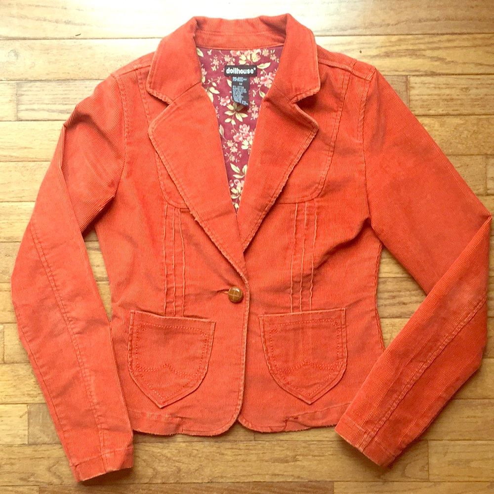 Burnt Orange Dollhouse Corduroy Blazer Jacket